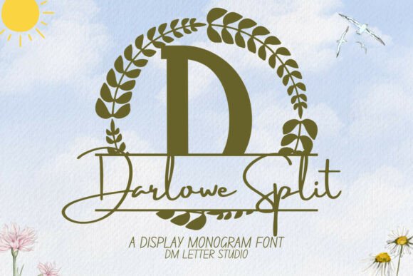 Darlowe Split Monogram Font for Editorial Design