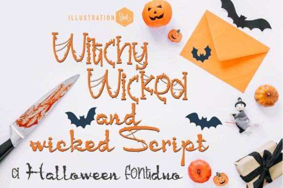Witchy Wicked Duo: A Spooky Font for Digital Design